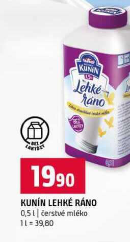KUNÍN LEHKÉ RÁNO 0,5l čerstvé mléko 