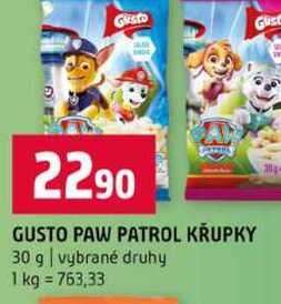 GUSTO PAW PATROL KRUPKY 30 g vybrané druhy