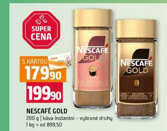 NESCAFE GOLD 200 g káva instantní vybrané druhy