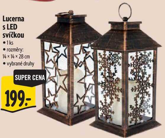 Lucerna s LED svíčkou