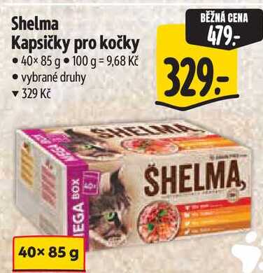 Shelma Kapsičky pro kočky, 40x 85 g
