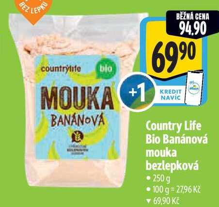 Country Life Bio Banánová mouka bezlepková, 250 g
