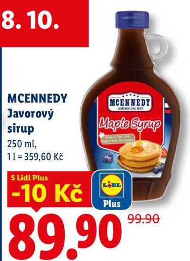 MCENNEDY Javorový sirup, 250 ml