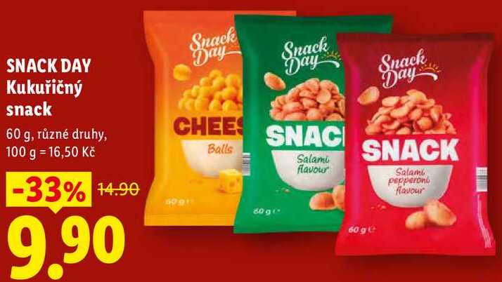 SNACK DAY Kukuřičný snack, 60 g