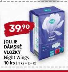JOLLIE DÁMSKÉ VLOŽKY Night Wings 10 ks