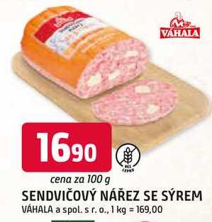 SENDVIČOVÝ NÁŘEZ SE SÝREM 100g