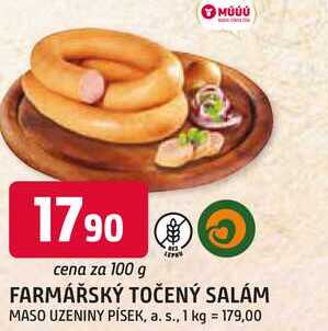 FARMÁŘSKÝ TOČENÝ SALÁM 100g