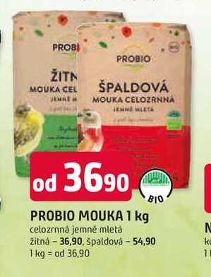 PROBIO MOUKA 1 kg celozrnná jemně mletá