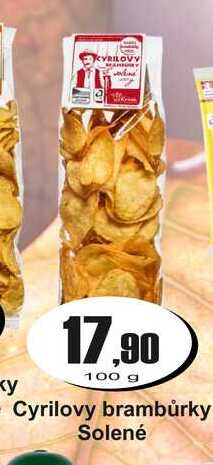Cyrilovy brambůrky Solené 100 g