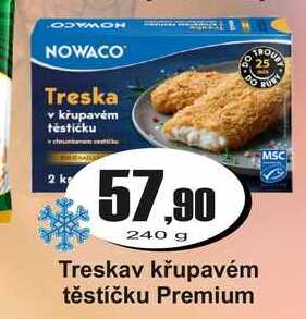 Treska v křupavém těstíčku Premium 240 g