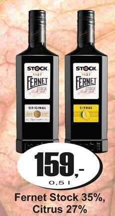 Fernet Stock 35%, Citrus 27% 0,5 L v akci