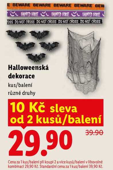 Halloweenská dekorace, kus/balení, různé druhy