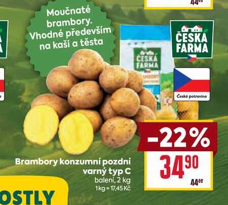 Brambory konzumní pozdní varný typ C balení, 2 kg