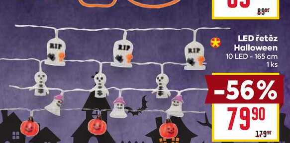 LED řetěz Halloween 10 LED - 165 cm 1ks