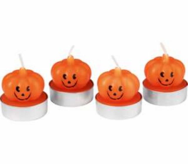 Halloweenské čajové svíčky dýně 4 ks