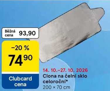 Clona na čelní sklo celoroční, 200 x 70 cm