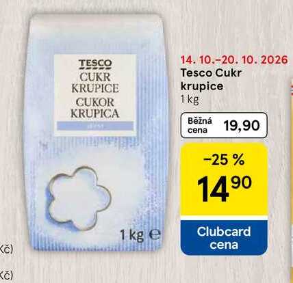 Tesco Cukr krupice, 1 kg