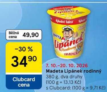 Madeta Lipánek rodinný, 380 g