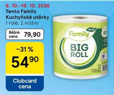 Tento Family Kuchyňské utěrky, 1 role. 2 vrstvy