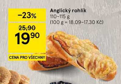 Anglický rohlík, 110-115 g