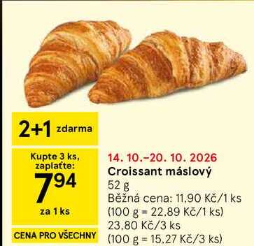 Croissant máslový, 52 g