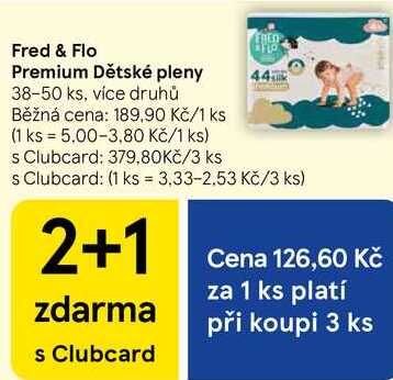 Fred & Flo Premium Dětské pleny, 38-50 ks, více druhů