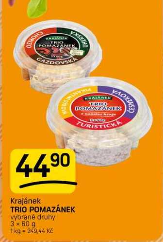 TRIO POMAZÁNEK vybrané druhy 3 x 60 g