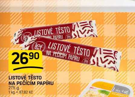 LISTOVÉ TĚSTO NA PEČÍCÍM PAPÍRU 275 g