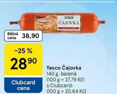 Tesco Čajovka, 140 g, balená