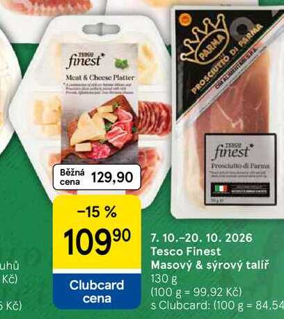 Tesco Finest Masový & sýrový talíř, 130 g