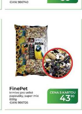 FinePet krmivo pro velké papoušky, super mix 800g