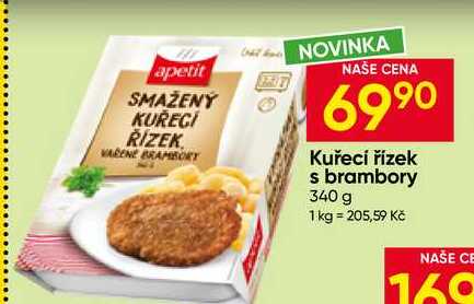 Kuřecí řízek s brambory 340 g