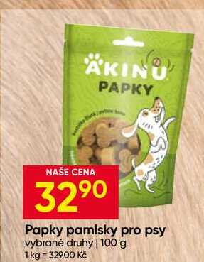Papky pamlsky pro psy vybrané druhy 100 g 