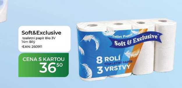 Soft&Exclusive toaletní papír 8ks 3V 14m Bily