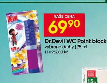 Dr.Devil WC Point block vybrané druhy 75 ml 