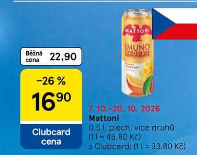 Mattoni, 0.5 l, plech, více druhů