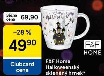 F&F Home Halloweenský skleněný hrnek