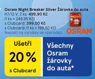 Osram Night Breaker Silver Žárovka do auta, H7/12 V, 2 ks