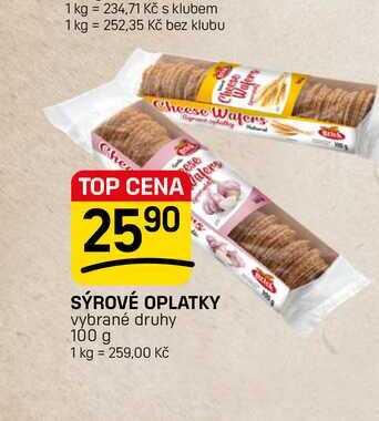 SÝROVÉ OPLATKY vybrané druhy 100 g