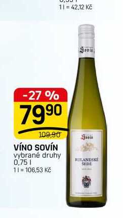 VÍNO SOVÍN vybrané druhy 0,75l