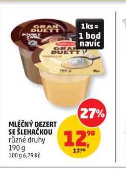 MLÉČNÝ DEZERT SE ŠLEHAČKOU různé druhy 190 g 