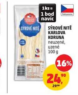 KARLOVA KORUNA SÝROVÉ NITĚ neuzené, uzené 100 g