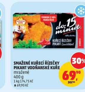 VODŇANSKÉ KUŘE SMŽENÉ KUŘECÍ ŘÍZEČKY PIKANT 400 g