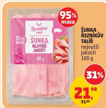 ŘEZNÍKŮV TALÍŘ ŠUNKA nejvyšší jakosti 100 g