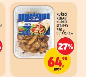 KUŘECÍ KEBAB, KUŘECÍ STRIPSY 350 g