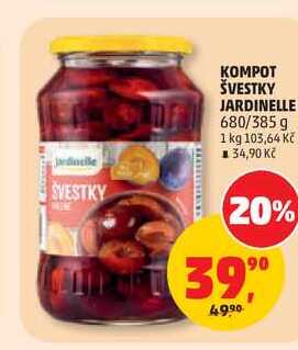 KOMPOT ŠVESTKY JARDINELLE 680/385 g 