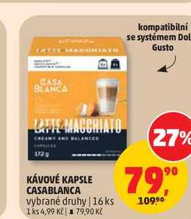 KÁVOVÉ KAPSLE CASABLANCA vybrané druhy 16ks