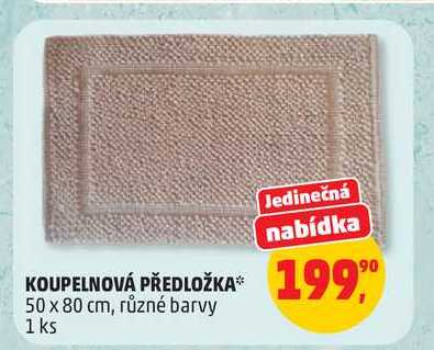 KOUPELNOVÁ PŘEDLOŽKA 50 x 80 cm, různé barvy