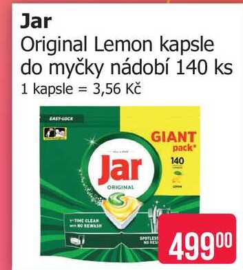 Jar Original Lemon kapsle do myčky nádobí 140 ks