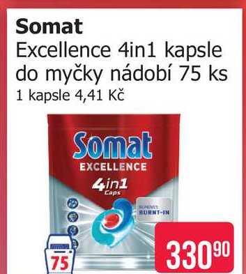 Somat Excellence 4in1 kapsle do myčky nádobí 75 ks